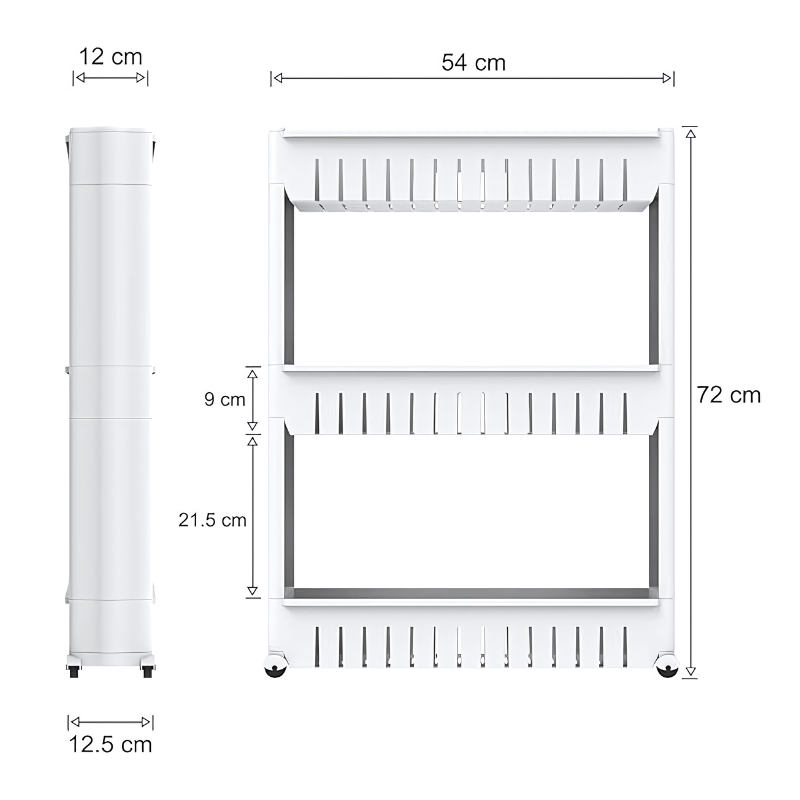 Mueble de Almacenamiento con Ruedas de 3 Niveles Multifuncional®