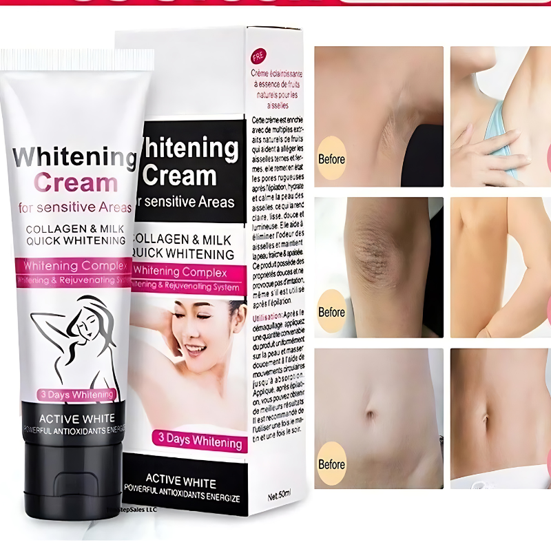 Crema Blanqueadora para Aclarar la piel de las Axilas Piernas y Rodillas (OFERTA 2X1 GRATIS)